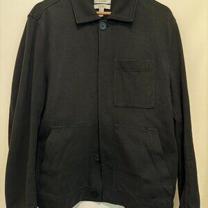 COS Black Jersey Knit Chore Coat, Size Medium